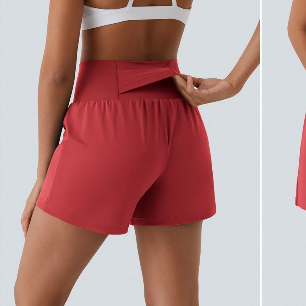 HALARA Women's High-Waisted Red Shorts